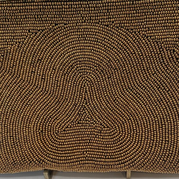 Exquisite Gold Tone Beaded Handbag with Beaded Handle 1970s Fashion Glamourcore - Picture 4 of 9